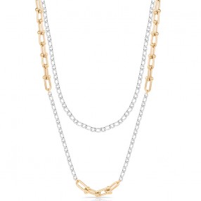 ŽENSKA FREELOOK SREBRNA ZLATNA OGRLICA OD HIRURŠKOG ČELIKA