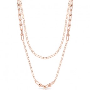 ŽENSKA FREELOOK ROZE ZLATNA OGRLICA OD HIRURŠKOG ČELIKA