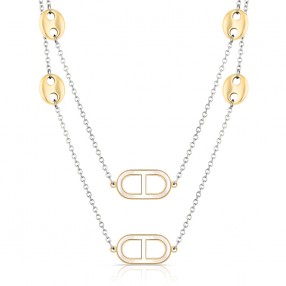 ŽENSKA FREELOOK SREBRNA ZLATNA OGRLICA OD HIRURŠKOG ČELIKA