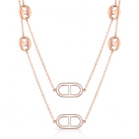 ŽENSKA FREELOOK ROZE ZLATNA OGRLICA OD HIRURŠKOG ČELIKA
