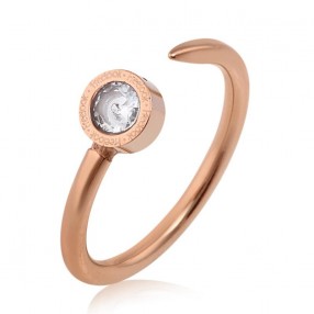 ŽENSKI FREELOOK ROZE ZLATNI PRSTEN OD HIRURŠKOG ČELIKA M