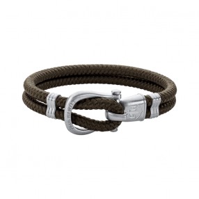 Paul Hewitt Phinity Srebrno Sidro Maslinasta Tekstilna Narukvica L