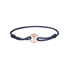 Paul Hewitt Re/Brace Plava Tekstilna Narukvica Sa Roze Zlatnim Sidrom