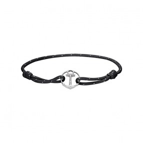 Paul Hewitt Re/Brace Crna Tekstilna Narukvica Sa Srebrnim Sidrom