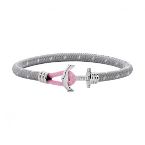 Paul Hewitt Phrep Lite Siva Roza Tekstilna Narukvica Sa Srebrnim Sidrom