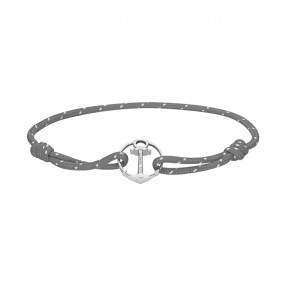 Paul Hewitt Re/Brace Siva Tekstilna Narukvica Sa Srebrnim Sidrom