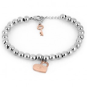 ŽENSKA SANTA BARBARA POLO SREBRNA ROZE ZLATNA NARUKVICA OD HIRURŠKOG ČELIKA