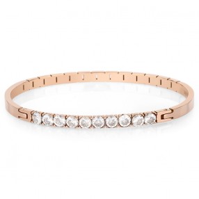 ŽENSKA SANTA BARBARA POLO ROZE ZLATNA NARUKVICA OD HIRURŠKOG ČELIKA