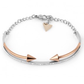 ŽENSKA SANTA BARBARA POLO SREBRNA ROZE ZLATNA NARUKVICA OD HIRURŠKOG ČELIKA