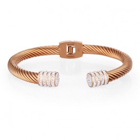 ŽENSKA SANTA BARBARA POLO ROZE ZLATNA NARUKVICA OD HIRURŠKOG ČELIKA