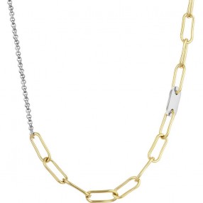 ŽENSKA SANTA BARBARA POLO SREBRNA ZLATNA OGRLICA OD HIRURŠKOG ČELIKA