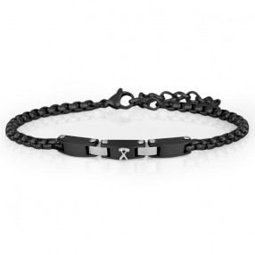 MUŠKA SANTA BARBARA POLO CRNA NARUKVICA OD HIRURŠKOG ČELIKA