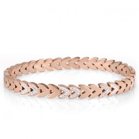 ŽENSKA SANTA BARBARA POLO ROZE ZLATNA NARUKVICA OD HIRURŠKOG ČELIKA