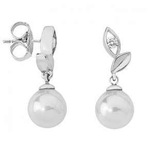 Ženske Majorica Hoja Bele Biserne Srebrne Mindjuše 8 mm