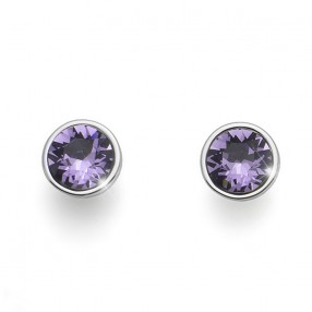 Ženske Oliver Weber Giant round Tanzanite mindjuše sa swarovski ljubičastim kristalom