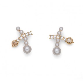 Ženske Oliver Weber Over Gold Crystal Zlatne mindjuše sa swarovski belim kristalom