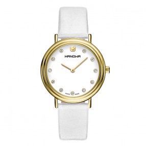 Ženski Hanowa Swiss Gina Zlatni Beli ručni sat