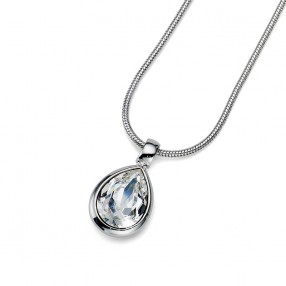 Ženski Oliver Weber Drop Crystal Lančić sa swarovski belim kristalnim priveskom