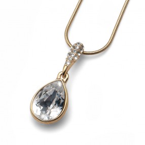Ženski Oliver Weber Reach Gold Crystal Zlatni Lančić sa swarovski sivim kristalnim priveskom