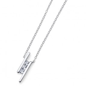 Ženski Oliver Weber Foursquare 925Ag Crystal Srebrni Lančić Sa Belim Swarovski Kristalnim Priveskom