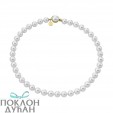 Ženska Majoryca Lyra Bela Biserna Gold Srebrna Ogrlica 10 mm