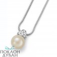 Ženski Oliver Weber Lucent Creme Crystal Lančić Sa Belim Swarovski Perla Priveskom