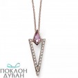 ŽENSKI OLIVER WEBER LOCATE ROSEGOLD ANTIQUE PINK LANČIĆ SA SWAROVSKI KRISTALNIM PRIVESKOM