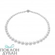 Ženska Majorica Lyra Bela Biserna Srebrna Ogrlica 6/12 mm 45 cm