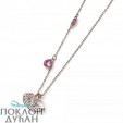 Ženski Oliver Weber Kiss Rose Roze Zlatni Lančić Sa Swarovski Roze Kristalima