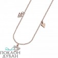 Ženski Oliver Weber Three Crystal Roze Zlatni Lančić Sa Belim Swarovski Kristalnim Priveskom