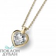 Ženski Oliver Weber Heart Small Crystal Zlatni Lančić Sa Belim Swarovski Kristalnim Priveskom