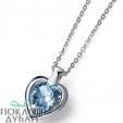 ŽENSKI OLIVER WEBER HEART SMALL AQUA LANČIĆ SA SWAROVSKI PLAVIM KRISTALNIM PRIVESKOM