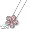 ŽENSKI OLIVER WEBER FIORE LIGHT ROSE LANČIĆ SA SWAROVSKI ROZIM KRISTALNIM PRIVESKOM