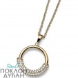 ŽENSKI OLIVER WEBER LOOP WHITE ZIRCON GOLD LANČIĆ SA BELIM SWAROVSKI KRISTALIMA