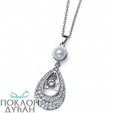 ŽENSKI OLIVER WEBER EMBLEM PEARL WHITE ZIRCON LANČIĆ SA BELOM SWAROVSKI PERLOM