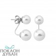 Ženske Majorica Jour Bele Biserne Srebrne 2u1 Viseće Mindjuše 8/10 mm