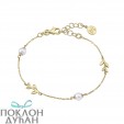 Ženska Majorica Juliette Gold Srebrna Biserna Narukvica 5 mm