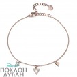 Ženska Oliver Weber Three STE Roze Zlatna Narukvica Sa Belim Swarovski Kristalima