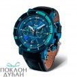 MUŠKI VOSTOK EUROPE LUNOKHOD 2 CHRONOGRAPH PLAVI SPORTSKO ELEGANTNI RUČNI SAT SA PLAVIM KOŽNIM KAIŠEM