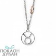 Ženski Victoria Cruz Tauro Light Peach Lančić Sa Swarovski Braon Kristalom