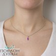 Ženski Victoria Cruz Macedonia Simple Fuchsia Lančić Sa Swarovski Ljubičastim Kristalom