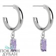 ŽENSKE VICTORIA CRUZ MACEDONIA HOOP VIOLET MINDJUŠE SA SWAROVSKI LJUBIČASTIM KRISTALOM