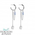 Ženske Victoria Cruz Macedonia Hoop Light Sapphire Mindjuše Sa Swarovski Plavim Kristalom