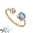 ŽENSKI VICTORIA CRUZ JASMINE AQUAMARINE GOLD PRSTEN SA SWAROVSKI KRISTALIMA