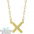 ŽENSKI VICTORIA CRUZ ARECA CROSS GOLD LANČIĆ SA SWAROVSKI BELIM KRISTALOM