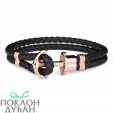 Paul Hewitt Phreps Roze Zlatno Sidro Crna kožna narukvica M