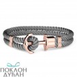Paul Hewitt Phreps Roze Zlatno sidro Siva tekstilna narukvica S