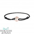 Paul Hewitt Re/Brace Crna Tekstilna Narukvica Sa Roze Zlatnim Sidrom