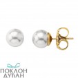 Ženske Majorica Lyra Biserne Gold Srebrne Minđuše 9 mm