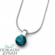 Ženski Oliver Weber Beat Blue Zircon Lančić sa swarovski zelenim kristalnim priveskom